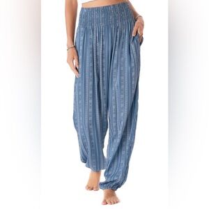 Stylish Striped Blue Wide Leg Pants